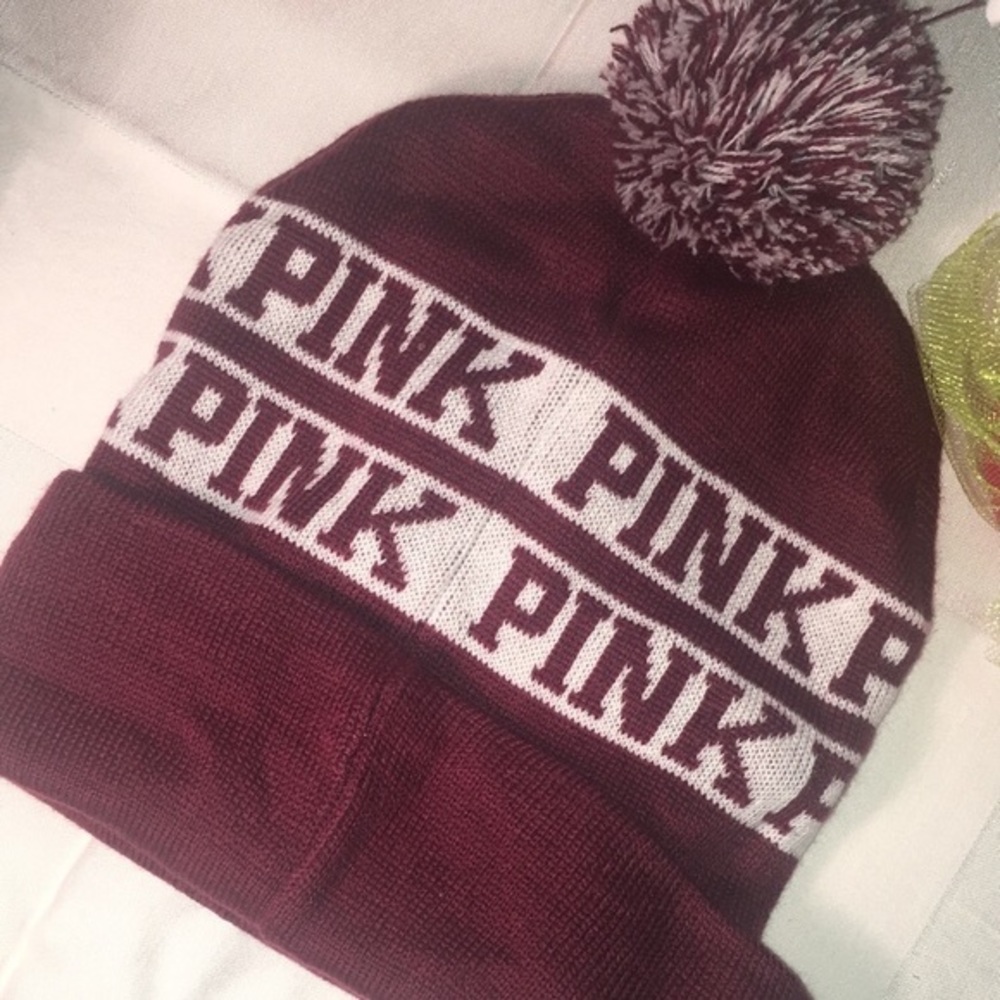 PINK Maroon Beanie